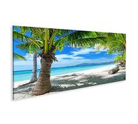 islandburner Quadro su tela Spiaggia Palma Sabbia Bianca Caraibi Quadri Stampe Immagini Murale Decorazione da parete