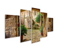 islandburner Quadro su tela Stradina del borgo medievale in tufo di Sorano con arco di piante verdi e K GBZQ Quadri Stampe Immagini Murale Decorazione da parete