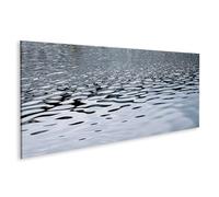 islandburner Quadro su tela Superficie acqua argento con onde e riflessi - Panorama