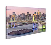islandburner Quadro su tela Tokyo Giappone Skyline con il ponte arcobaleno e la torre di Tokyo Quadri Stampe x soggiorno