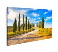 islandburner Quadro su tela Toscana Cipresso Strada bianca Paesaggio rurale Italia Europa Immagini italiane Murali Poster