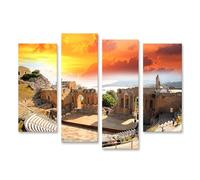 islandburner Quadro su tela tramonto all'antico teatro Taormina immagini murali poster