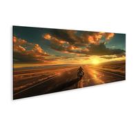 islandburner Quadro su tela tramonto moto giro attraverso il paesaggio aperto per soggiorno appassionati di moto Harley-Davidson Store immagini murali poster