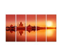 islandburner Quadro su tela Tramonto sul fiume Con Costruzione Storica Immagini Murali Poster