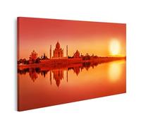 islandburner Quadro su tela Tramonto sul fiume Con Costruzione Storica Immagini Murali Poster