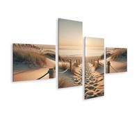 islandburner Quadro su tela tramonto sul mare tra le dune di sabbia immagini murali poster