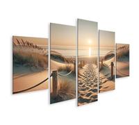 islandburner Quadro su tela tramonto sul mare tra le dune di sabbia immagini murali poster