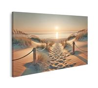 islandburner Quadro su tela tramonto sul mare tra le dune di sabbia immagini murali poster