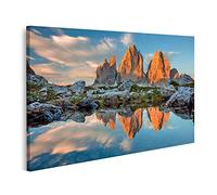 islandburner Quadro su tela Tre Cime Di Lavaredo Lago Tramonto Dolomiti Tre Cime Quadri Stampe Immagini Murale Decorazione da parete
