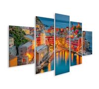 islandburner Quadro su tela Vernazza di notte - Splendido delle Cinque Terre - 5 pezzi