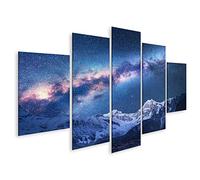 islandburner Quadro su tela Via Lattea e Montagne Fantastica vista con le montagne e il cielo stellato nel Quadri Stampe x soggiorno