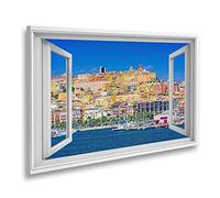 islandburner Quadro su tela Vista finestra Cagliari Sardegna Italia Chylin Costiera Immagini Murali Poster