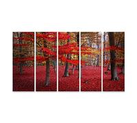 islandburner Stampa su tela Alberi rossi Foresta Autunno Immagini Murali Poster