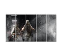 islandburner Stampa su tela con due soldati in uso con nebbia e fucili, 160 x 80 cm, 5 pezzi XXL