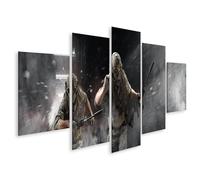 islandburner Stampa su tela con due soldati in uso con nebbia e fucili, 170 x 80 cm, 5 pezzi