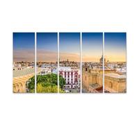 islandburner Stampa su tela con paesaggio storico e cielo blu, 160 x 80 cm, 5 pezzi, XXL