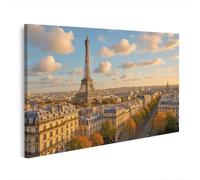 islandburner Stampa su tela con vista autunnale della torre Eiffel e dell'architettura parigina, 80 x 40 cm