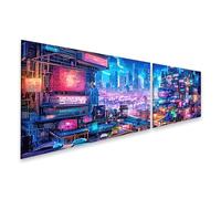 islandburner Stampa su tela Concetto Lovely Anime Cyberpunk Città Pittura Digitale Notte Generato Immagini Murali Poster