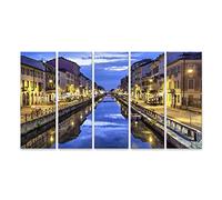 islandburner Stampa su tela Naviglio Grande Canale La sera Milano Italia Immagini Murali Poster