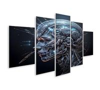 islandburner Stampa su tela per il futuro dell'età cibernetica in vista profilata, 170 x 80 cm, 5 pezzi