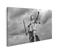 islandburner Stampa su tela Statua della giustizia sotto il cielo drammatico - Tela 80 x 40 cm
