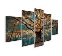 islandburner WTD - Stampa su tela con albero luminoso magico nella fiaba foresta autunnale, 170 x 80 cm, 5 pezzi