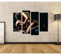 islandburner WTD - Stampa su tela con scritta in lingua tedesca "Sinfonia della passione", 130 x 80 cm, 4 pezzi