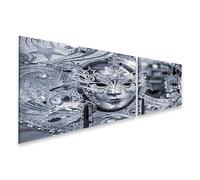 islandburner WTD - Stampa su tela, maschera veneziana al chiaro di luna, decorata elegante, tela 160 x 40 cm, 2 pezzi