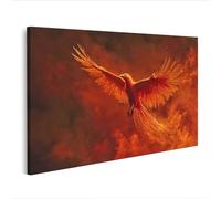 islandburner WTD - Stampa su tela, motivo: fenice della cenere, fiamme, cielo, magia, ali di uccello, 100 x 57 cm