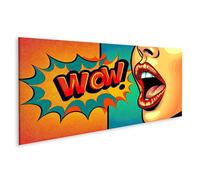 islandburner WTD - Stampa su tela "Wow Pop Art Comic", 120 x 40 cm, panorama