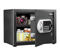 ISLANDSAFE Cassetta di sicurezza per la casa, piccola cassaforte personale, digitale, cassaforte elettronica, con tastiera, per pistola, contanti, gioielli, documenti, hotel, dormitorio, ufficio (0,8