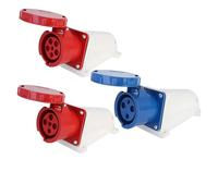 ISLWQOULE 5/10 pz spina e presa industriale aeronautica 16A/32A/63A/125A IP44/IP67 impermeabile 3P/4P/5P spina montata a parete spina montata a pannello (63A montaggio a parete, 10 PCS-3P)