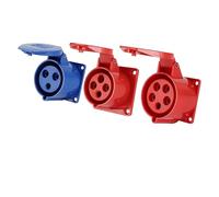 ISLWQOULE 5/10 pz spina e presa industriale aeronautica 16A/32A/63A/125A IP44/IP67 impermeabile 3P/4P/5P spina montata a parete spina montata su pannello (16A montaggio a pannello, 10 PCS-3P)