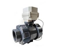 ISLWQOULE DN50 UPVC True Union Valvola a sfera elettrica DC12 DC24V AC24V Valvola motorizzata per acqua motorizzata Controllo automatico per l'approvvigionamento idrico della piscina (BSP-DC12-CR501)