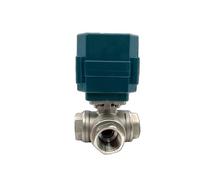 ISLWQOULE Valvola a sfera elettrica CR04 in acciaio inox valvola a sfera a tre vie a passaggio pieno ad alta coppia 2/3 attuatore di linea AC220V DC24V DC12V (T TYPE-DC24V-CR04, G3/4)