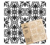 NAKLEO Stencil per Piastrelle per Pittura 10x10cm, Isna Spagnolo Floreale Marocchino Moresco, Modello Geometrico Plastica e Riutilizzabile, Fai Da Te Decorazioni Casa, Pavimento Pareti Muro Legno