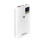 ISNATCH Power Bank 10000mAh, Display LED, 22.5W PD, Cavi Type-C e Lightning Integrati, Bianco