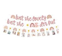 Isn't She Lovely Isn't She Onederful Striscione, striscione margherita estiva Boho, decorazioni primo compleanno arcobaleno Boho per Ragazze Hippie di un anno Festa di primo compleanno Boho