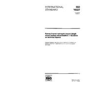 ISO 10227:1996, Human/human surrogate impact (single shock) testing and evaluation - Guidance on technical aspects