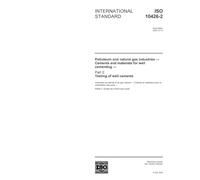 ISO 10426-2:2003, Petroleum and natural gas industries - Cements and materials for well cementing - Part 2: Testing of well cements