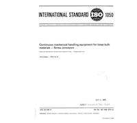 ISO 1050:1975, Continuous mechanical handling equipment for loose bulk materials - Screw conveyors