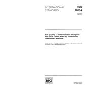 ISO 10694:1995, Soil quality - Determination of organic and total carbon after dry combustion (elementary analysis)