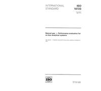 ISO 10723:1995, Natural gas -- Performance evaluation for on-line analytical systems