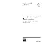ISO 11014-1:1994, Safety data sheet for chemical products -- Part 1: Content and order of sections