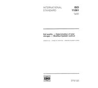 ISO 11261:1995, Soil quality - Determination of total nitrogen - Modified Kjeldahl method