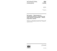 ISO 11275:2004, Soil quality - Determination of unsaturated hydraulic conductivity and water-retention characteristic - Winds evaporation method
