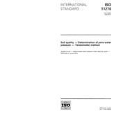ISO 11276:1995, Soil quality - Determination of pore water pressure - Tensiometer method
