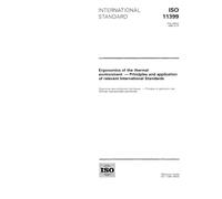 ISO 11399:1995, Ergonomics of the thermal environment - Principles and application of relevant International Standards
