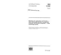 ISO 11787:1995, Machinery for agriculture and forestry - Data interchange between management computer and process computers - Data interchange syntax