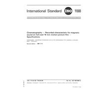 ISO 1188:1984, Cinematography -- Recorded characteristic for magnetic sound on full-coat 16 mm motion-picture film -- Specifications